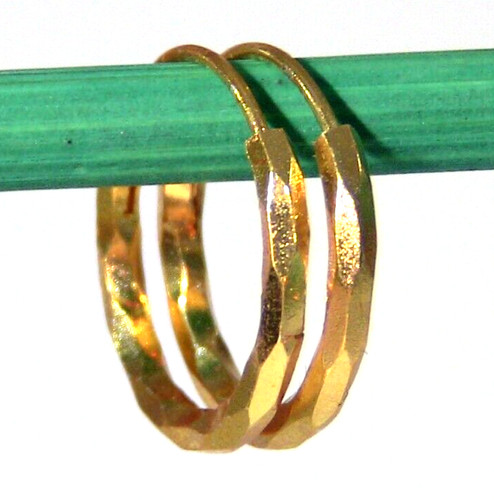 22ct gold plated brass huggie - brass,
