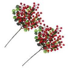 4 pcs  Christmas Berry Stems