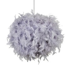 Litecraft Glow Light Shade Easy Fit Feather Ball Lampshade - 4 Colours          