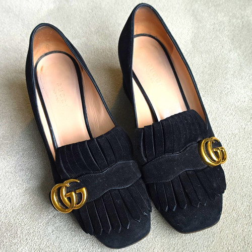 Gucci marmont loafers black - loafers,