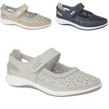 Ladies Real Leather Wide Fit