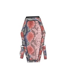 Fashionable Crossbody Purse Gothic Coffin Shape Wear Resistant PU Adjustable