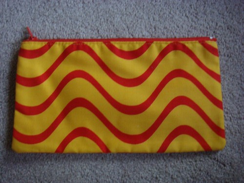 Handmade pencil case red - handmade, wavy