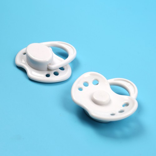 2pc white magnetic pacifiers - magnetic,