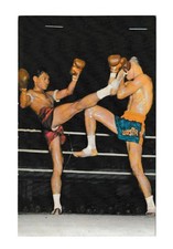 OLD POSTCARD BANGKOK THAILAND THAI BOXING STYLE