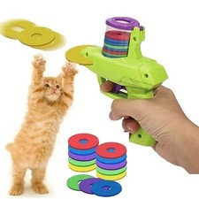 Funny Cat Toys Creative Turnip Gun with 15Pcs Reusable Foam Frisbee Pet Hunting
