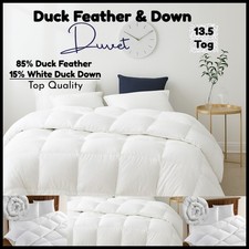 13.5 Tog Duvets Duck Feather & Down Quilt Warm Cosy Single Double King Superking