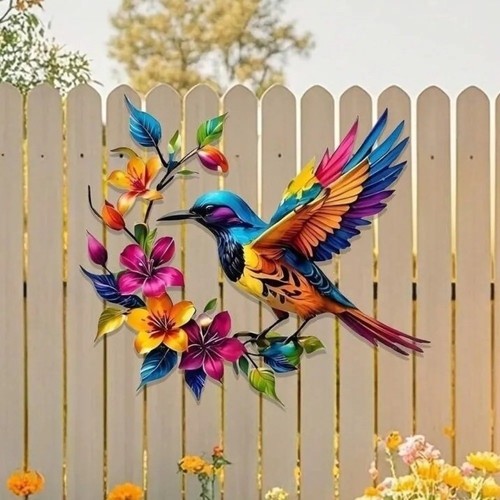 Metal hummingbird wall art - metal,