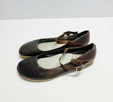 Camper Brown Leather Mary Jane Flat Comfort Rubber Sole Shoe Size US7.5 EU38