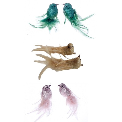 Glittered doves per pack - glittered,