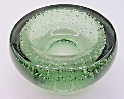 Whitefriars glass green - glass,