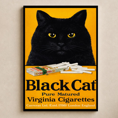 Black cat cigarettes - cigarettes, retro