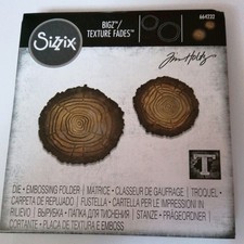 Tim Holtz Sizzix Bigz Tree Rings Mini w/Texture Fades Embossing Folder 664232