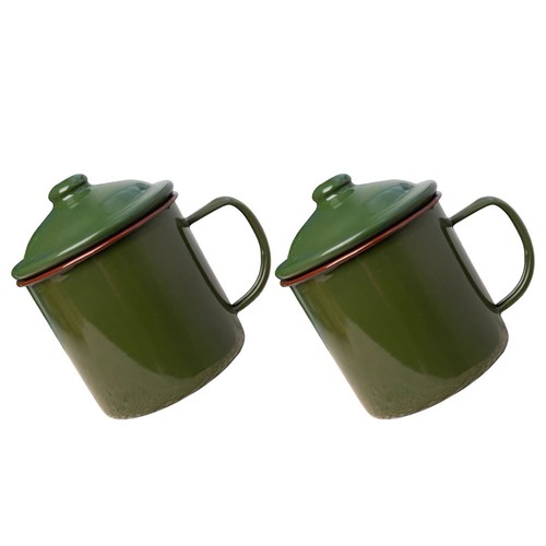 2pcs enamel coffee mug - coffee,