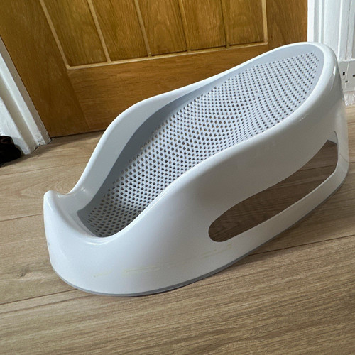 White plastic baby bath seat - bath,
