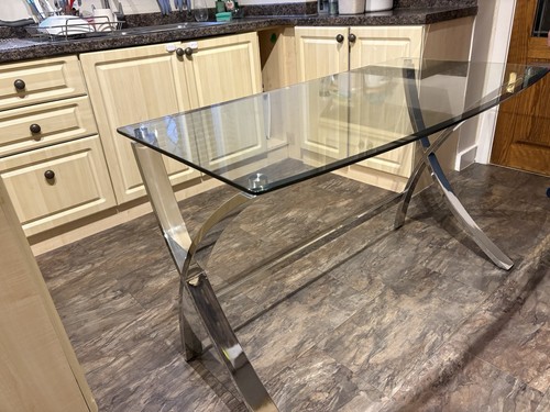 Glass desk 120cm wide - glass,