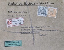 Registered Stamp Addressed Envelope From Stockholm, Postmark 12 April 1951