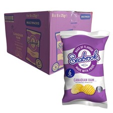 Seabrook Canadian Ham Crisps 48 Bags (8x6 Packs) 25g BULK BOX | GF & Veggie