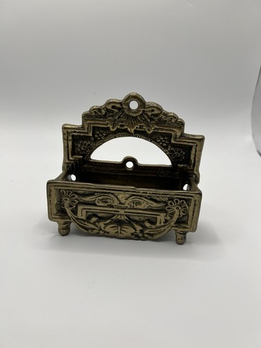 Vintage brass wall mail holder - vintage,
