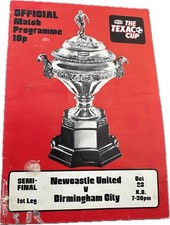 Newcastle United v Birmingham City Official Match Programme  - Texaco Cup 1974