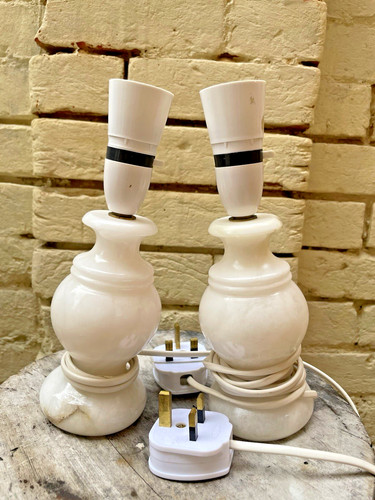 Pair vintage alabaster - pair, of