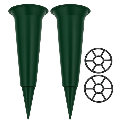Set plain green fluted - of, 2