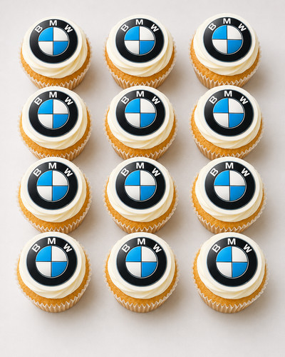 Bmw themed edible cupcake - bmw,