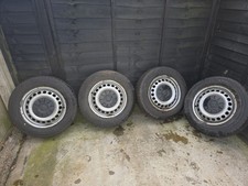 VW Transporter T6.1 Wheels And Tyres X 4 with Centre Caps. Steel Rims 5 Stud.