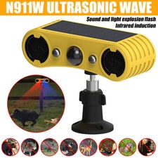 Solar Motion Sensor Security Alarm Outdoor Dog Barking Sound Warning Wall Mount