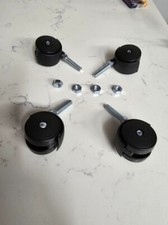 40mm swivel castors twin wheel with thread and nuts set 4 folding bed wheels