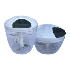 Vegetable Onion Garlic Chopper Manual Pull Rope Food Hand Held Slicer - White