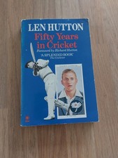 Len Hutton English Cricket Legend Signed Book, 50 Years In Cricket