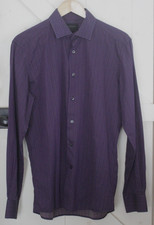 Duchamp Shirt - Mens - 42 - 16.5 - Long Sleeve - Slim Fit - Purple - Dot Pattern