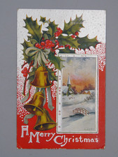 Vintage Postcard A Merry Christmas embossed sent to Strabane