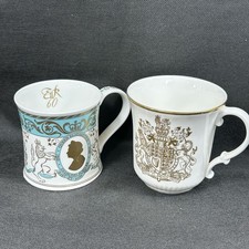 Royal Commemorative Mugs Queen Elizabeth II Silver Jubilee and Diamond Jubilee