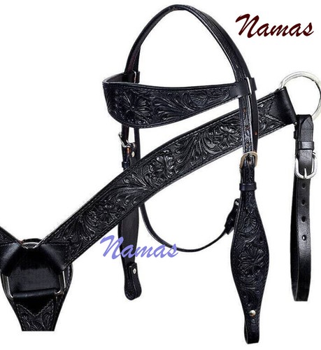 Western leather horse floral - leather,