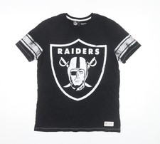 NFL Team Apparel Men’s Black Raiders T-Shirt M Short Sleeve Cotton