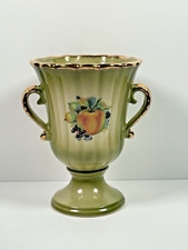 Staffordshire England Ironstone Double Handle Vase 17.5cm Apple Fruits Design