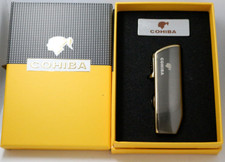 New Grey Windproof Butane Lighter Triple Jet Flame Gas Torch Cigar with Punch