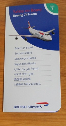 Safety card british airways - safety,