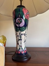 Moorcroft Lamp and Shade Rachel Bishop, Tribute to Charles Rennie Mackintosh