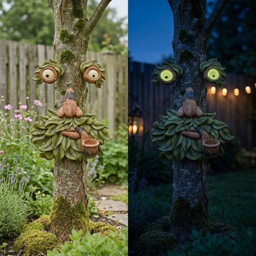 Whimsical tree face - face, garden