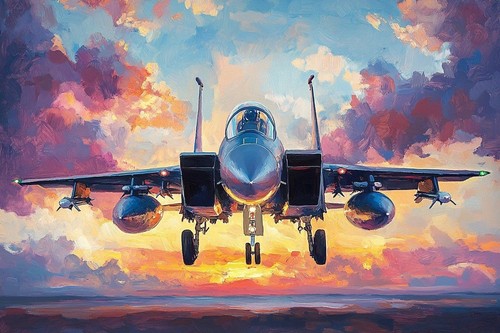 Military style jet plane - military,