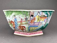 EXQUISITE QUALITY ANTIQUE CHINESE PORCELAIN TONGZHI MARK & PERIOD HEXAGONAL BOWL