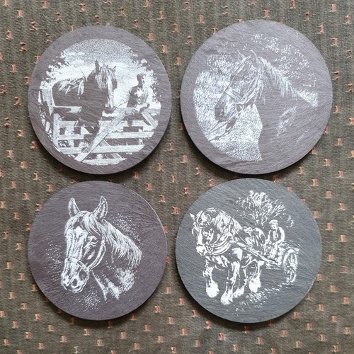 Round slate coasters - slate,