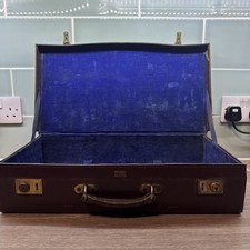 Vintage Brown PAKAWA made England Leather Masonic Case suitcase display regalia 