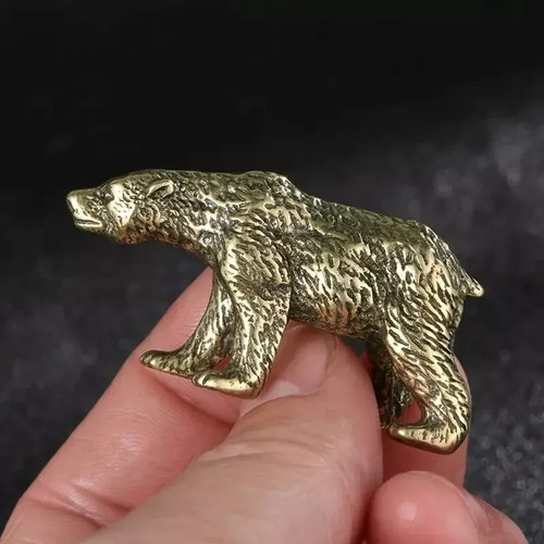 Solid small brass - bear, animal