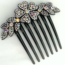 Crystal Flower Hair Comb Clips