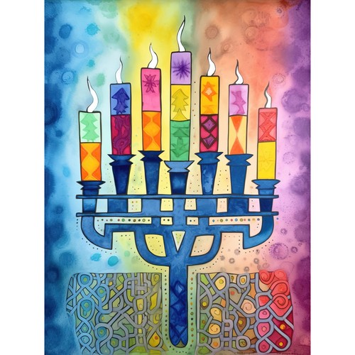 Jewish menorah candles modern - menorah,