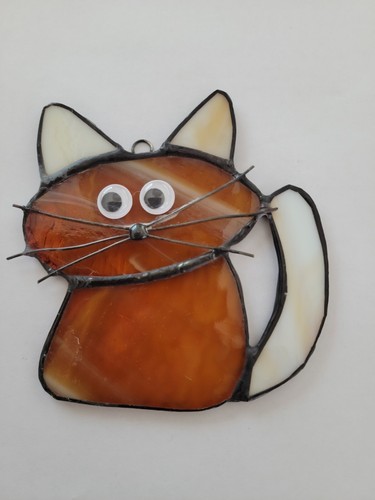 Stained glass cat - stained, catcher